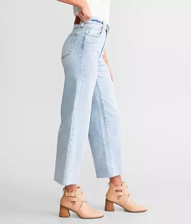 HIDDEN - Nori Cropped Wide Leg Jean - LIGHT WASH