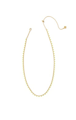 Kendra Scott - Kelsey Gold Strand Necklace - CHARTREUSE ENAMEL