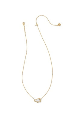 Kendra Scott - Cheer Short Pendant Necklace - Gold White Mother Of Pearl (Megaphone)