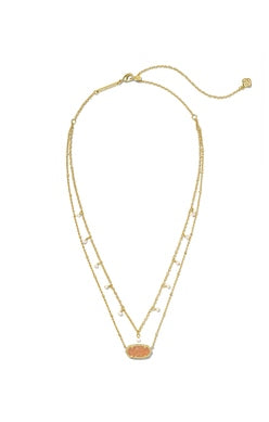 Kendra Scott - Elisa Pearl Multi Strand Necklace - GOLD SAND DRUSY