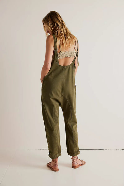 Free People - High Roller Jumpsuit - MOSS STONE