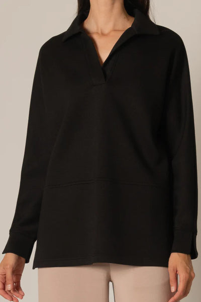 Harriet Collared Long Sleeve - BLACK