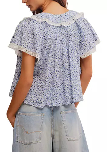 Free People - Truly Yours Printed Blouse - IVORY COMBO - DAISY