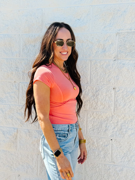 Free People - Protagonist Tee - THRIVING CORAL