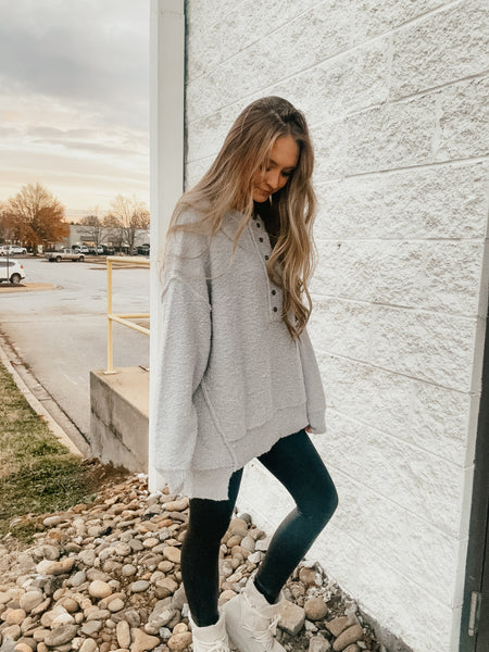 Twilight Fog Gray Cozy Sweater