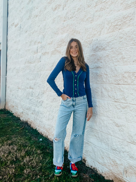 Free People - Tipton Cardi - Indigo Combo