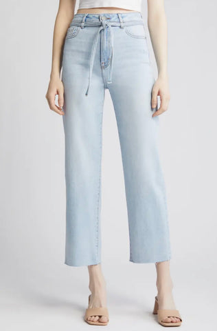 Hidden - Ella - Belted High Waisted Straight Leg Jeans