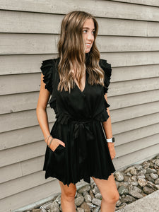 Stealing Attention Pleated Satin Romper