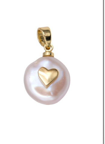 Farrah B - Pearl Heart Charm