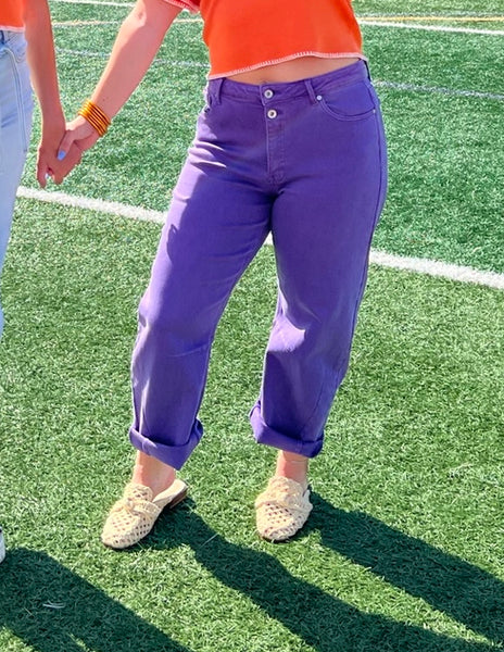 Purple Card Barrel Jeans