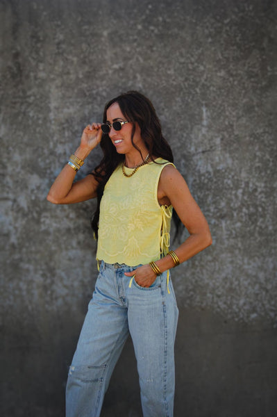 Free People - Faded Gardens Tank - SUMMER LEMONADE