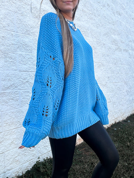 Winter Blues Cozy Knit Sweater