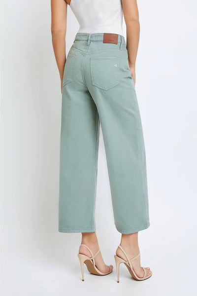 Hidden - Nori Cropped Wide Leg Jean - SAGE