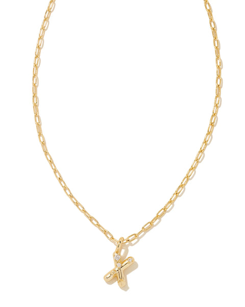 Kendra Scott - Crystal Letter Gold Short Pendant Necklace