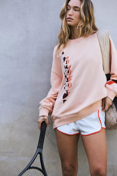 Free People - All Star Buti Logo Pullover - Pastel Peach Sport Mode