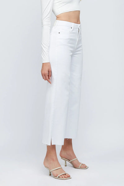 Hidden - Nori White Crop Wide Leg Jean