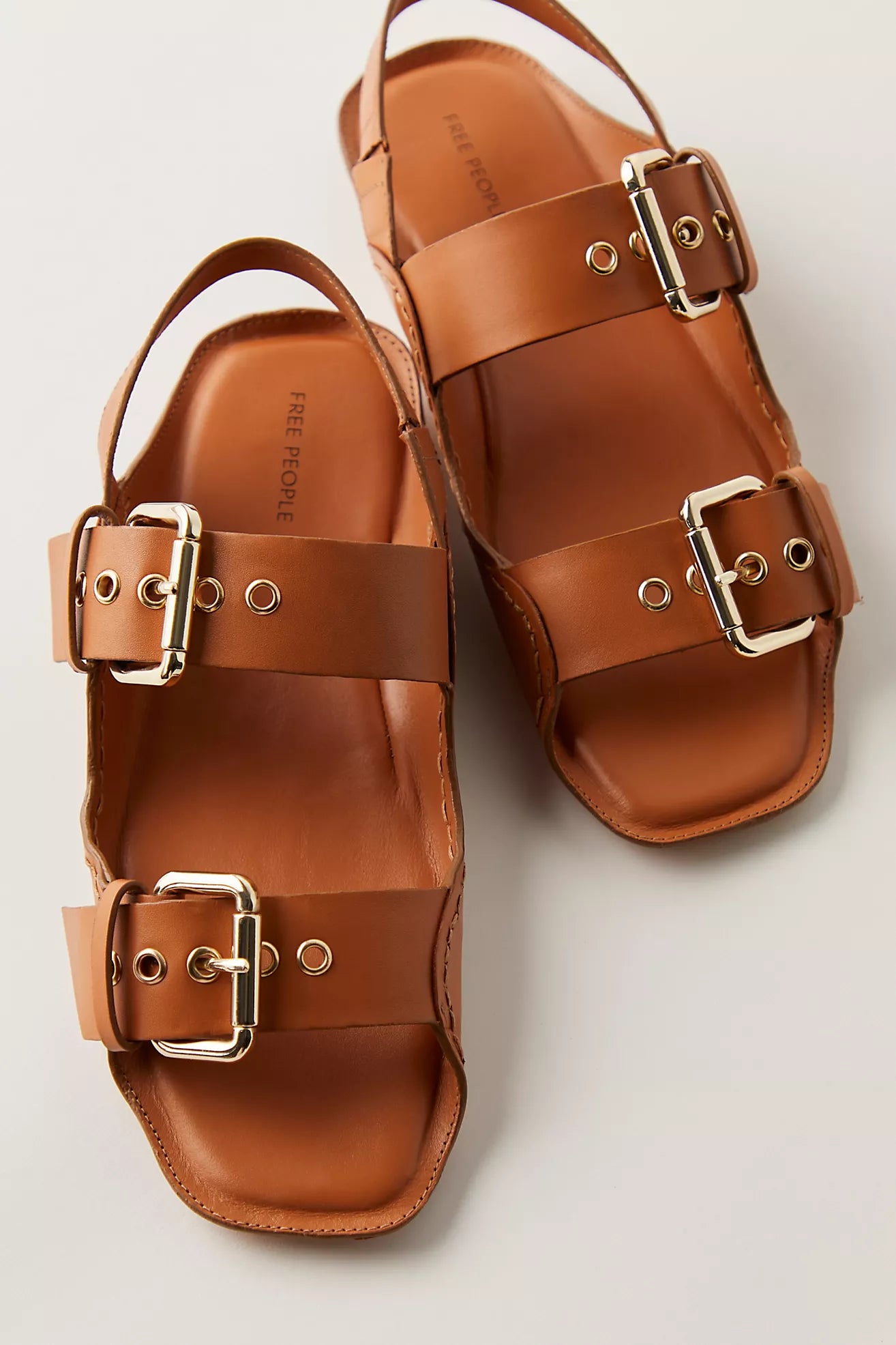 Free People - Blossom Buckle Sandals - Luggage Leather