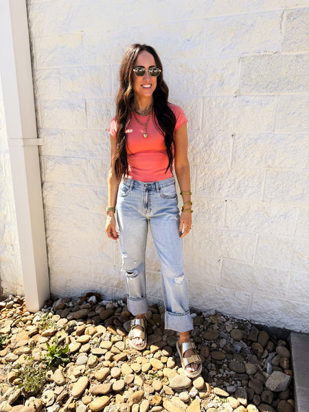Free People - Protagonist Tee - THRIVING CORAL