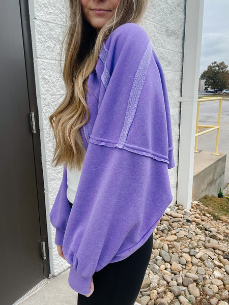 Cuddle Mode Cropped Shrug - PURPLE