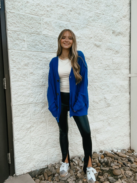 Big Hug Sweater Cardigan - COBALT