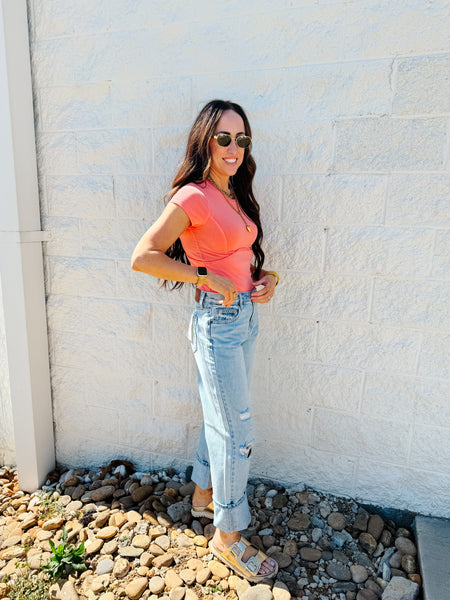 Free People - Protagonist Tee - THRIVING CORAL