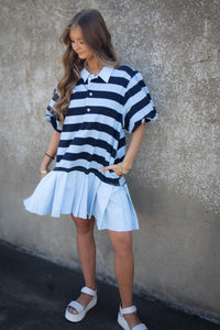Nautical Blues Stripe Dress