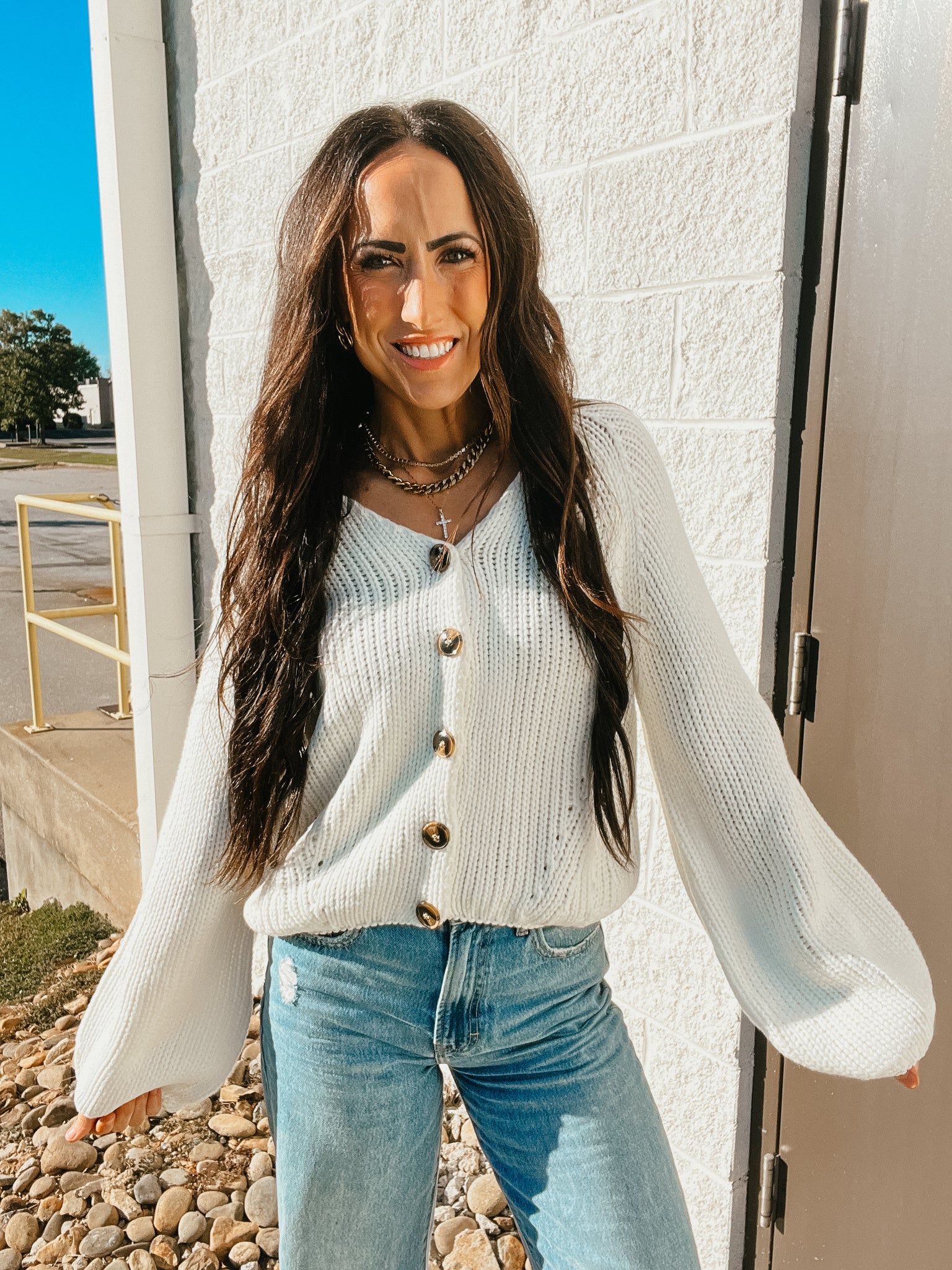 Charming Chunky Knit Cardigan - IVORY