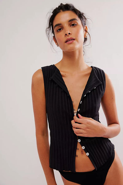 Free People - Tilly Vest - BLACK