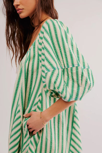 Free People - Bop Around Romper - GREEN COMBO