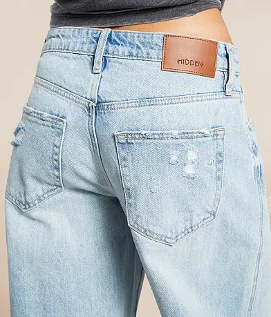 Hidden - SAMMIE - Light Wash 25" Inseam Barrel Jean