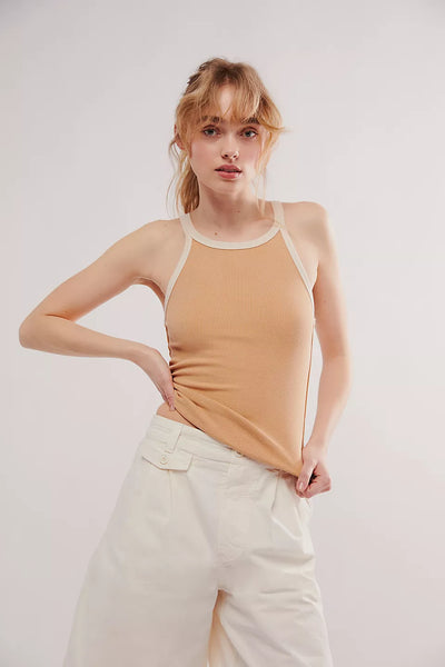 Free People - Only 1 Ringer Tank - ICED COFFEE COMBO