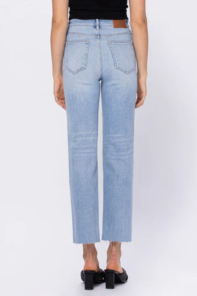 Hidden - Tracey High Rise Straight Leg Jean - LIGHT WASH