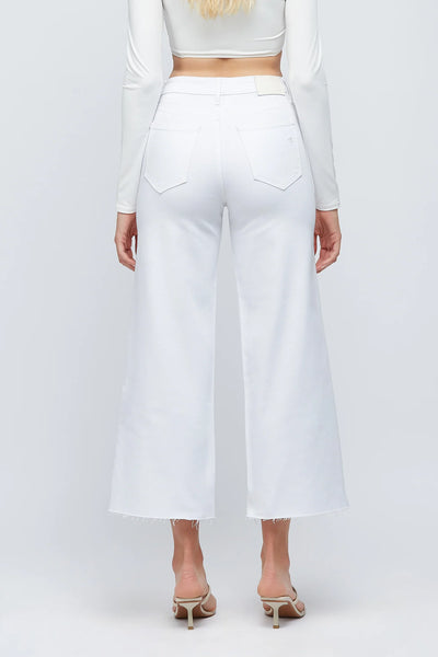 Hidden - Nori White Crop Wide Leg Jean