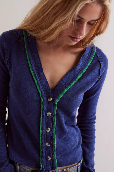 Free People - Tipton Cardi - Indigo Combo