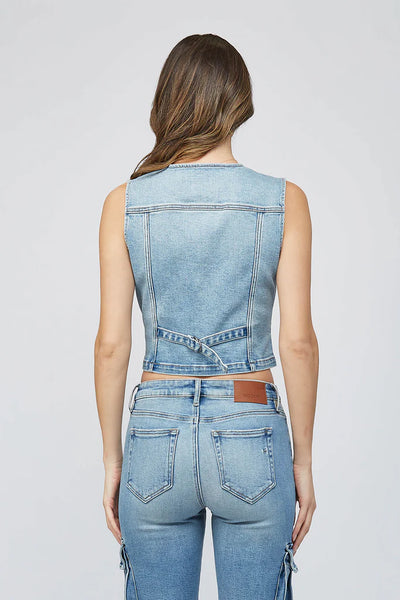 Hidden - Rebel Fitted Denim Vest - Light Wash