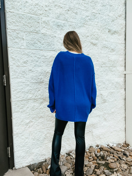 Big Hug Sweater Cardigan - COBALT