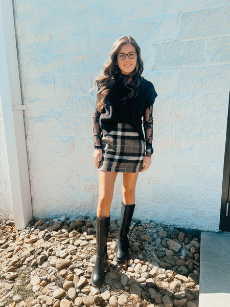 Brownstone Plaid Mini Skirt