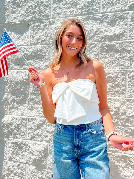 Bows Over Bros Strapless Top