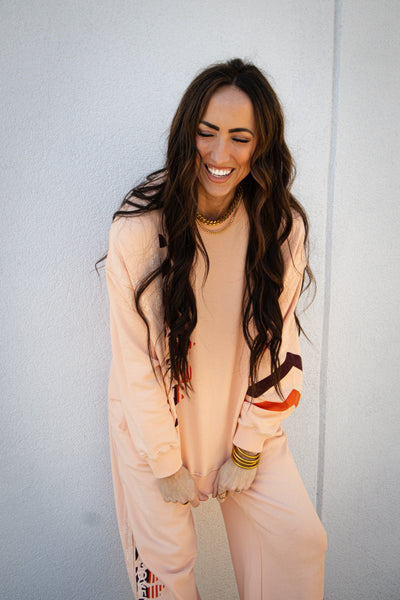 Free People - All Star Buti Logo Pullover - Pastel Peach Sport Mode