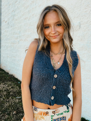 Free People - Ava Vest - VINTAGE INDIGO