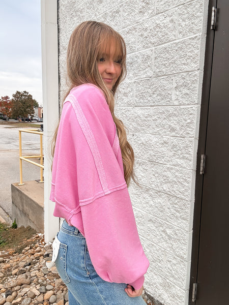 Cuddle Mode Cropped Shrug - PINK