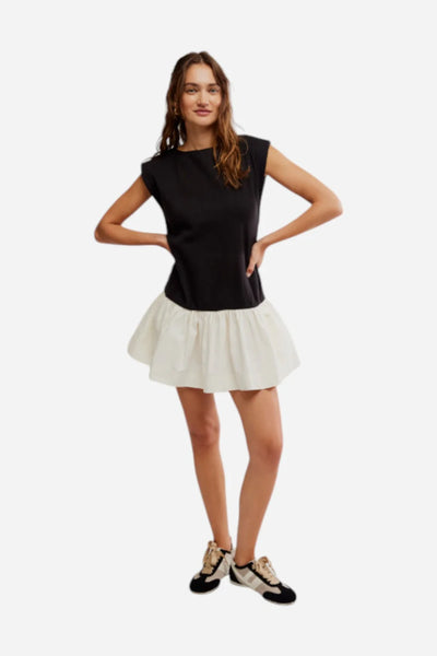 Free People - Enya Mini Dress - Black Combo