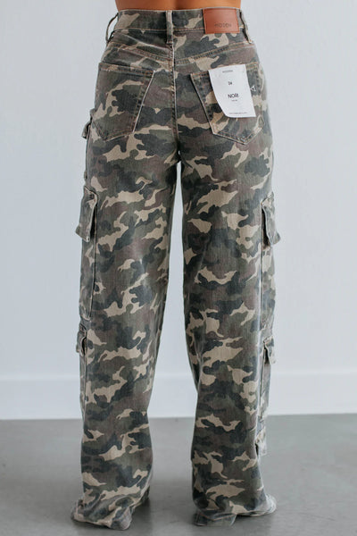 Hidden - Nori Camo Wide Leg Cargo Jeans