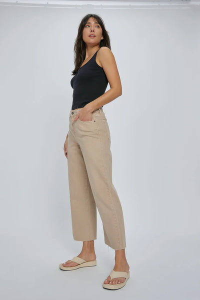 Hidden - Nori Khaki Cropped Wide Leg