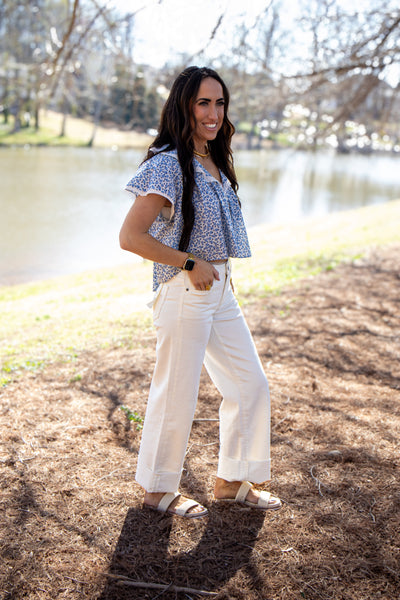 Free People - Truly Yours Printed Blouse - IVORY COMBO - DAISY