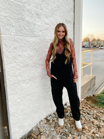 Free People - High Roller Jumpsuit - MINERAL BLACK