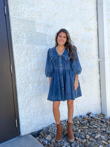 Piper Peter Pan Collar Denim Dress