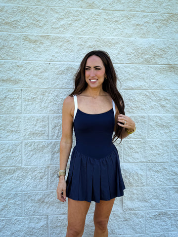 Free People - Swing Of Things Colorblock Skortsie - NAVY COMBO