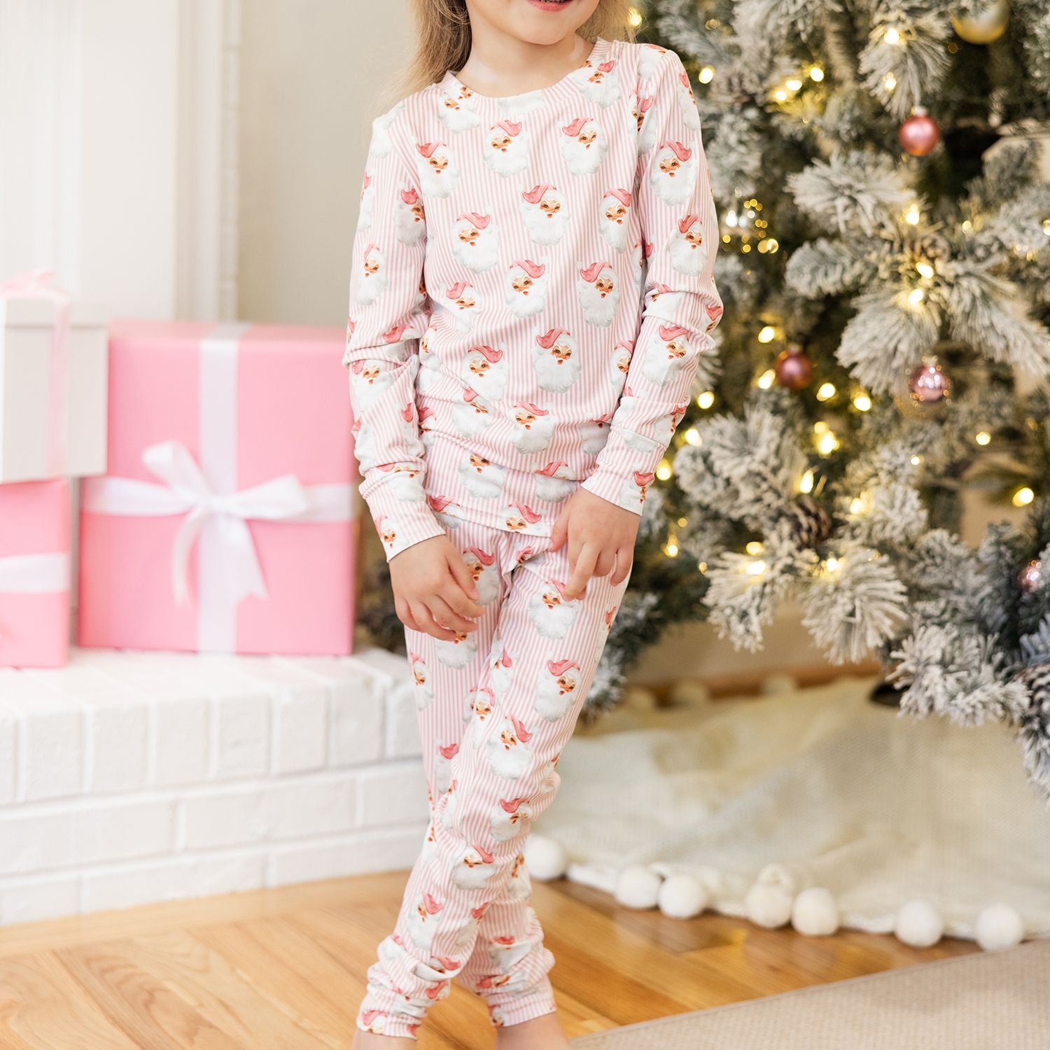 PINK SANTA BABY - Kids PJ Set