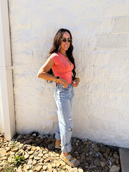 Free People - Protagonist Tee - THRIVING CORAL
